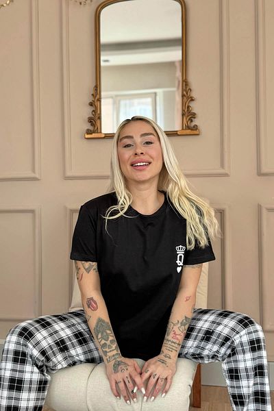 Pijamaevi Rodinné pyžamo Black Queen Short Sleeve Lover - dámská souprava