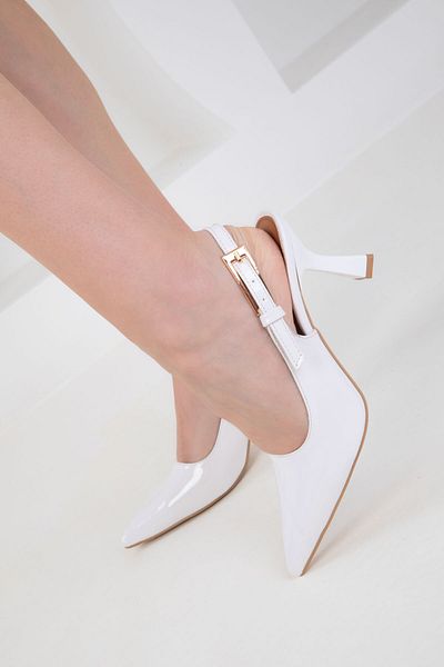 SOHO Weiße Lackleder Damen Klassische Schuhe mit Absatz 20364