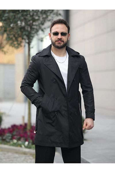 BASEL.CO Men's Premium Epaulet Trench Coat