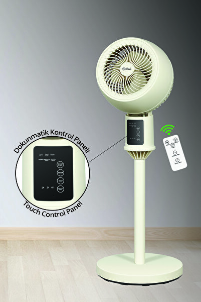 Kiwi Kfan-7460 Uzaktan Kumandalı, Dijital Göstergeli, Düşük Gürültülü, Sirkülasyonlu Stand Vantilatör