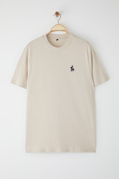 Trendyol Collection T-Shirt aus 100 % Baumwolle – reguläre Passform – Details bestickt: TMNSS24TS00056
