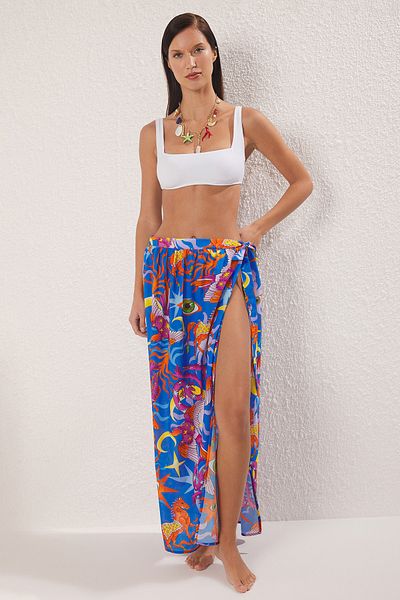 Trendyol Collection Mix Patterned Maxi Woven 100% Cotton Pareo παραλίας TBESS25PR00012