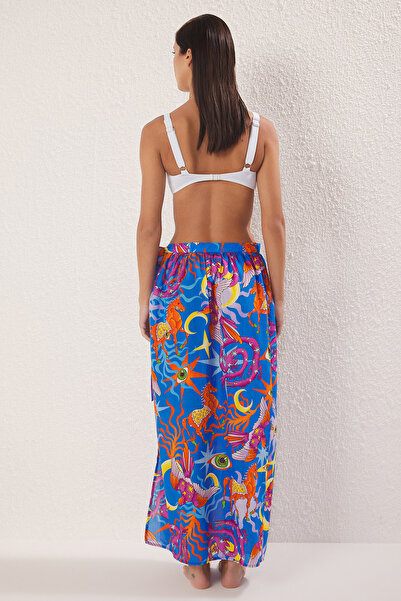 Trendyol Collection Mix Patterned Maxi Woven 100% Cotton Beach Pareo Tbess25Pr00012