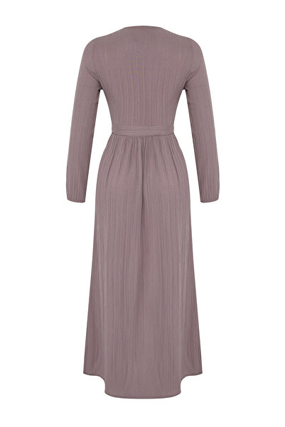 Edit by Trendyol Φόρεμα με μωβ υφαντό πουκάμισο TEDSS25EB00002