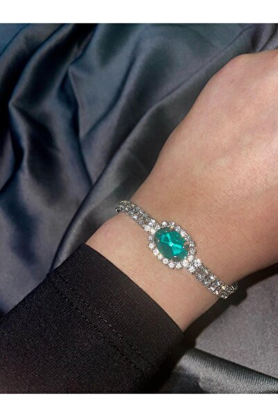 Avcıoğlu Aksesuar اسوارة نسائية حجر واحد بيضاوي موديل زركون كريستال حجر اسوار...