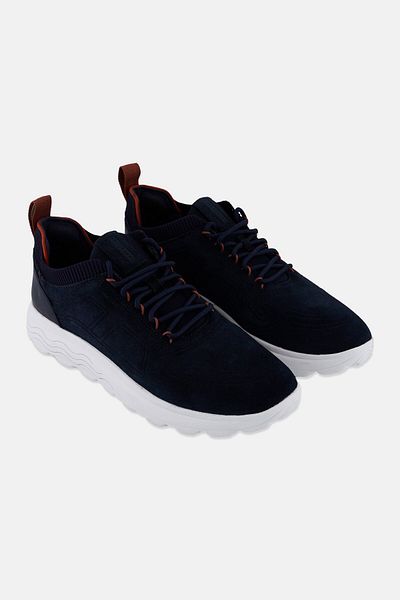 Geox Men Lace Up Casual Sneaker, Navy