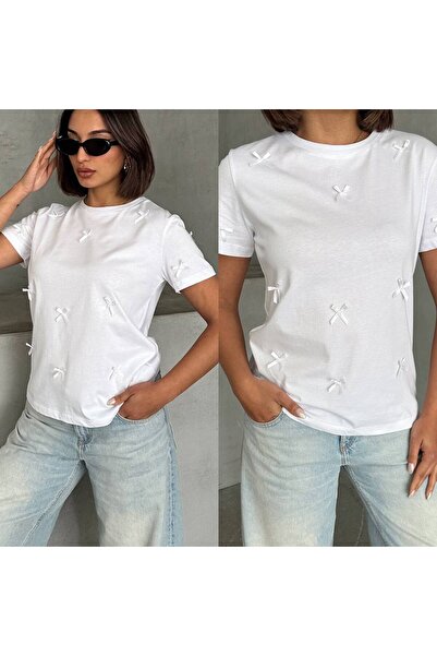 VESS MODA Tricou de damă cu fundă brodat