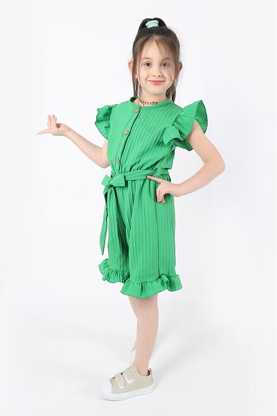aden kids Girl Child Belt Stretchy Fabric 4-12 Years Old Jumpsuit