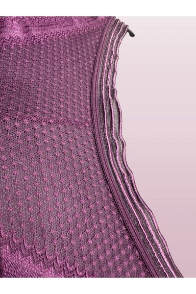 Cooqpoo Purple S-M Size Complete Transparent Lace Waist Ribbon Elastic Women's Bold Panties