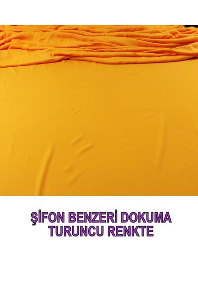 Kumaş Parça Помаранчева шифонова тканина - подібний колір, 150 см x 210 см