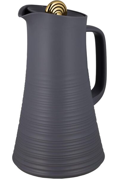 ALSAIF قارورة ديفا للشاي والقهوة، لون رمادي/ذهبي، مقاومة للتسرب، تحافظ على سخونة المشروبات، سعة لتر واحد