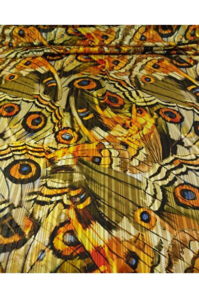 Kumaş Parça شيفون جليتر انتقالي بألوان الأرض العرض: 150 سم