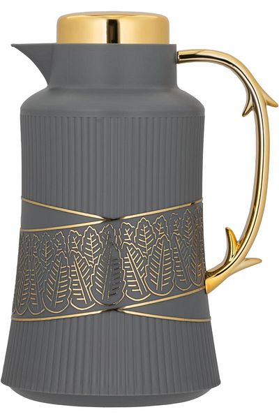 ALSAIF Deva Coffee And Tea Vacuum Flask, Leak-proof And Keeps Drinks Hot, 1l , Grey/gold