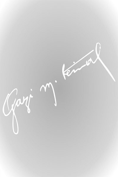 New Jargon Autocolant alb pentru mașină Gazi Mustafa Kemal Atatürk Signature 35 cm