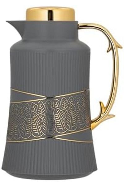 ALSAIF Deva Coffee And Tea Vacuum Flask, Leak-proof And Keeps Drinks Hot, 1l , Grey/gold