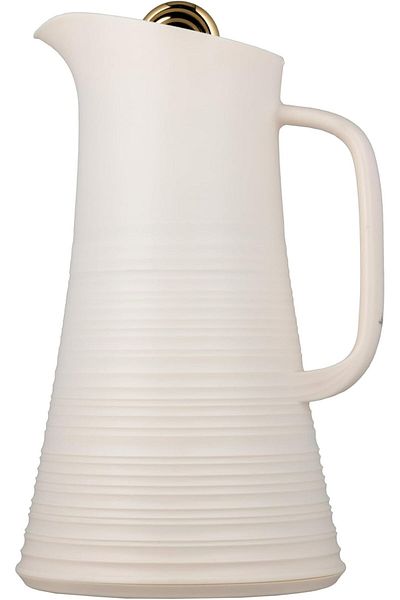 ALSAIF Deva Coffee And Tea Vaccum Flask In Ivory/gold / Leak-proof And Keeps Drinks Hot 1 Liter