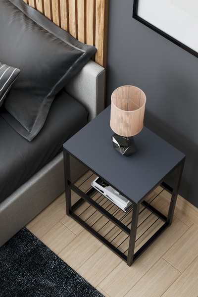 interGO Metal Ayaklı Dekoratif Tel Raflı Komodin