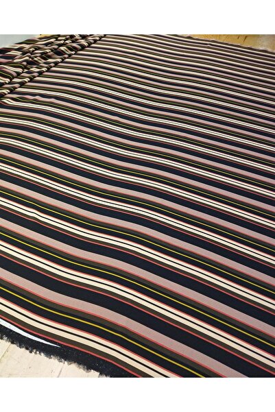 Kumaş Parça Viscose Crepe Chiffon Longitudinal Stripes Width: 140 cm