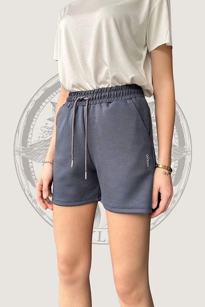 Hney Anthracite Modal Fabric Women's Shorts High Waist, Breathable, Soft Texture, Casual and Sports Use