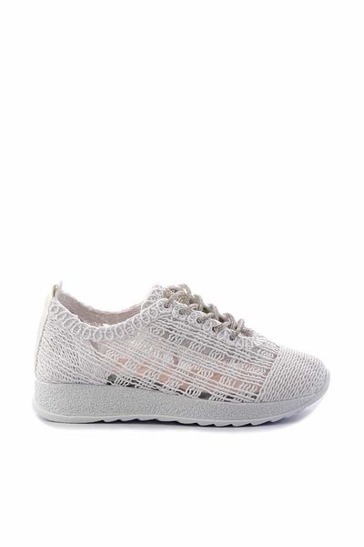 Bambi Weiße gestrickte Damen-Freizeitschuhe K 01461055516