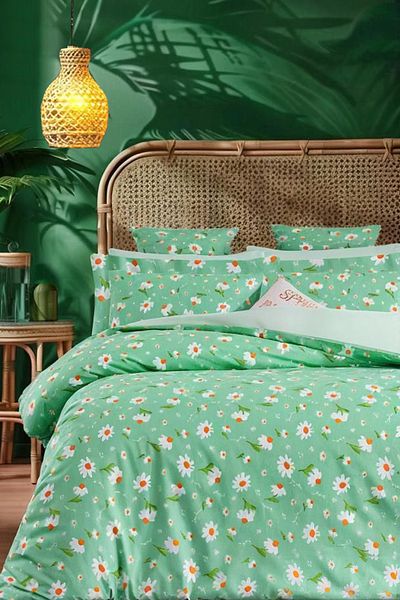 İQON Set cuvertură de pilota cu cearșafuri cu elasticitate single DAZZLE MINT