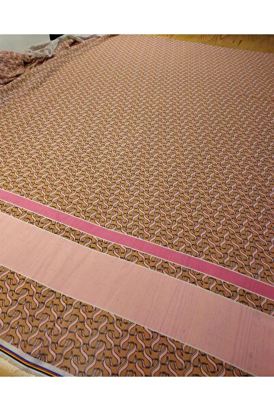 Kumaş Parça Chiffon Pink Brown Width: 154 cm