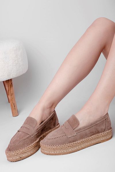 Lal Shoes & Bags Pantofi de balerină Rolve din piele naturală nubuc cu talpă înaltă-s.vizyon