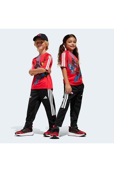 adidas X Marvel Spider-Man Children's Red T-Shirt (Jf3654)