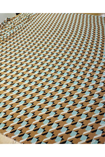 Kumaş Parça 100% Viscose Crepe Chiffon Blue Brown Black Width: 138 cm