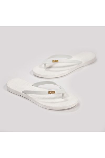 Tkees Women's White Flip Flops Beach Slippers Tk-P202