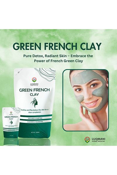 LUQMAN French Green Clay 100gram Natural Detox Mask for Radiant Skin
