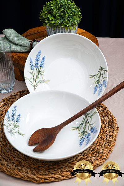 Heda Porselen Lavender 2 Pieces 23cm Porcelain Salad Plates
