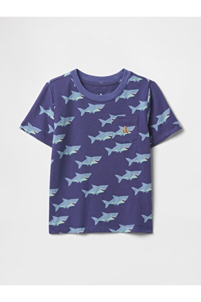 GAP Erkek Bebek Mavi Mix & Match Cepli T-Shirt