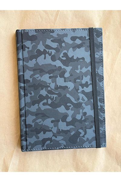 Adalinhome Atakids Lizy Black Camouflage Patterned Hard Cover Notebook 14X20 Cm, 168 Sheets, Ruled