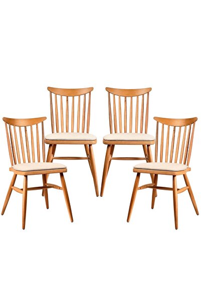 Woodenbend Aldo Naturel Ahşap Döşemeli Sandalye (4 adet )