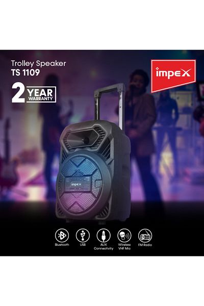 İMPEX مكبر صوت لاسلكي محمول من إمبكس مع ميكروفون وجهاز تحكم عن بعد - TS1109