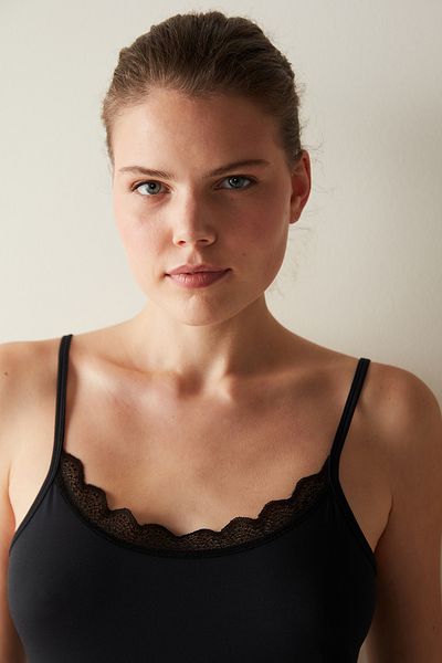 Penti Micro Lace Lace Black Tank Top