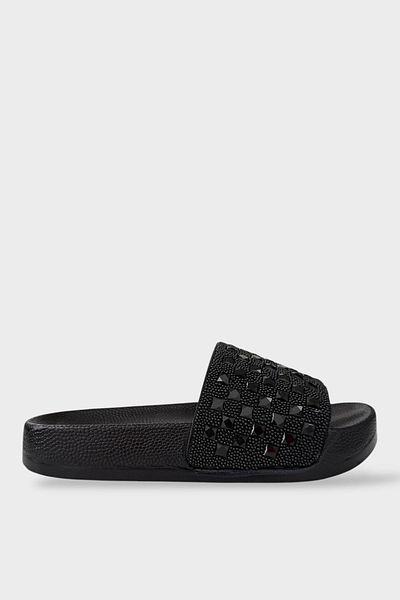 Liger Casual Terlikı BLACK - Stylish Summer with Stone Enough Date Blackage Home Beach Vacation
