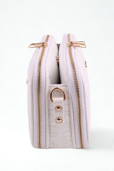 GALB LEATHER White Color Medium Size Lakoste Leather Daily 5 Compartment Crossbody Women's Shoulder Bag Messenger Bag