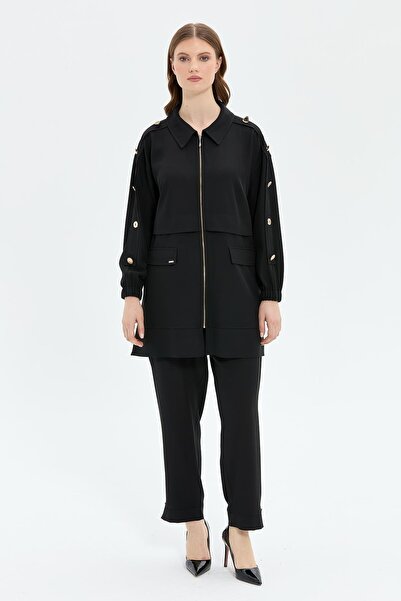 MÜSEMMA DÜĞME DETAYLI BÜYÜK BEDEN ALT ÜST TAKIM