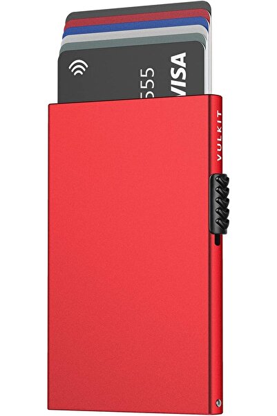 VULKIT محفظة رجالية لحامل البطاقات المنبثقة مع حماية RFID بسعة 7 بطاقات وتصميم نحيف