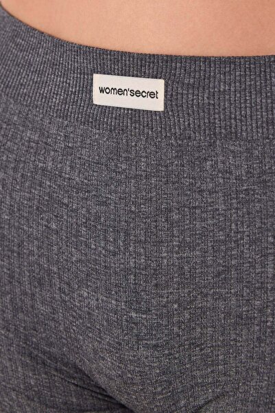 Women'secret Seamless grey ribbed culottes