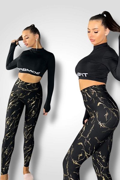 BOMBFIT Gold Shape high waist tights for women