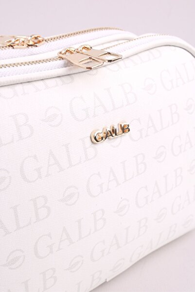 GALB LEATHER White Color Medium Size Lakoste Leather Daily 5 Compartment Crossbody Women's Shoulder Bag Messenger Bag