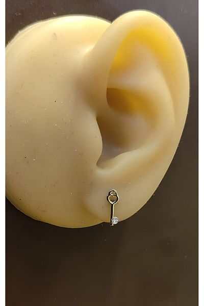 FG KONNİCHİWA 100% Steel Double Earrings Stainless Steel Blackened Patterned Icon Earrings (2 Pieces)