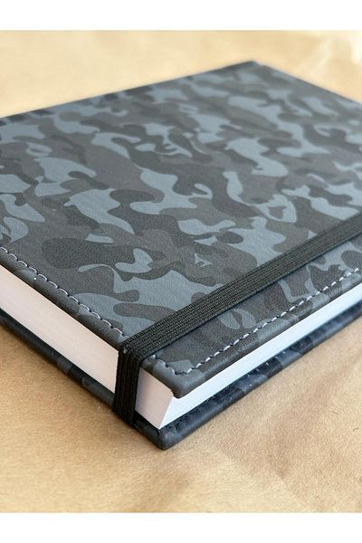 Adalinhome Atakids Lizy Black Camouflage Patterned Hard Cover Notebook 14X20 Cm, 168 Sheets, Ruled