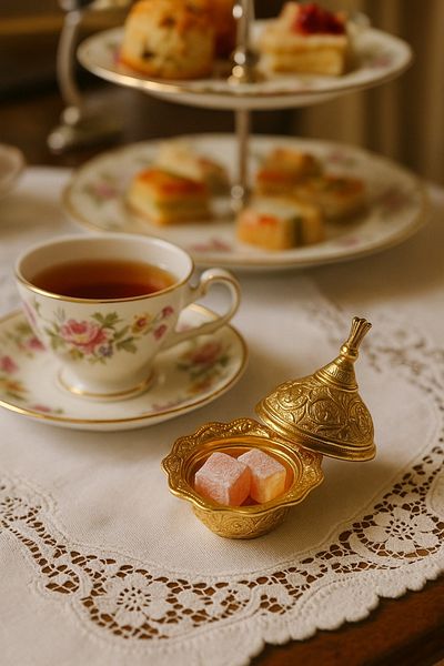 Arma House Ottoman Style Gold Colored Stylish Turkish Delight and Candy - 5*4 Cm