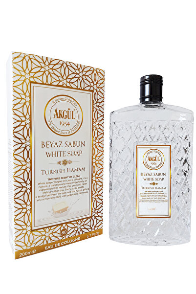 Akgül Beyaz Sabun Kolonyası Premium Serisi Cam 200 ml