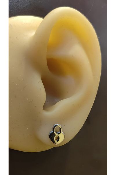 FG KONNİCHİWA 100% Steel Double Earrings Stainless Steel Blackened Patterned Icon Earrings (2 Pieces)