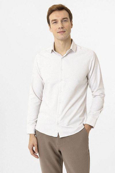SÜVARİ SLIM FIT ΜΑΚΡΥΜΑΝΙΚΟ ΒΑΜΒΑΚΙ ΠΟΙΟΤΗΤΑΣ ΠΟΥΚΑΜΙΣΟ